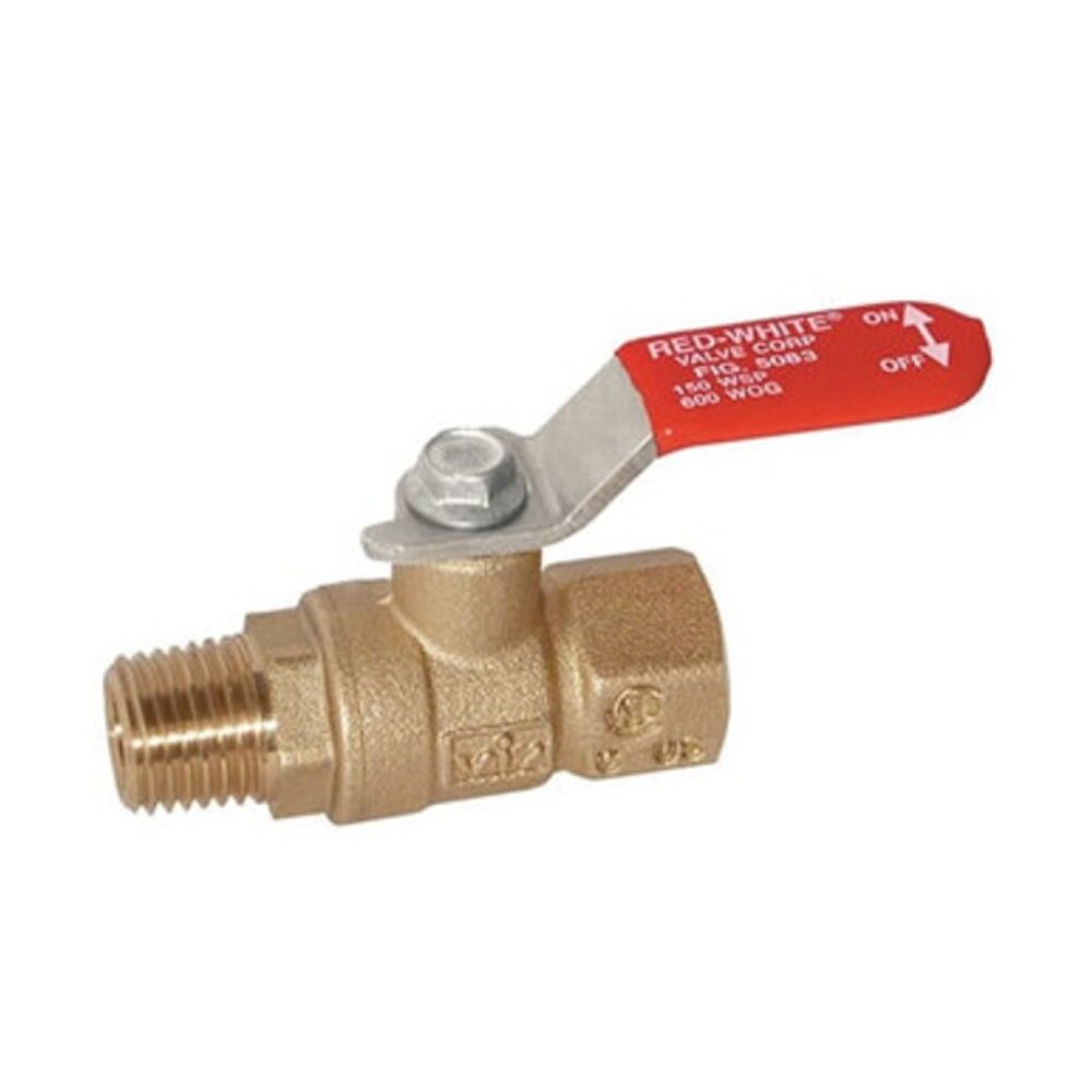 Red White 5083 Brass Full Port Mini Ball Valve w/ Handle - 1/4", 150WSP, 600WOG